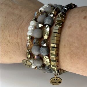Erimish Gold and White Bracelet Set
